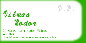 vilmos modor business card